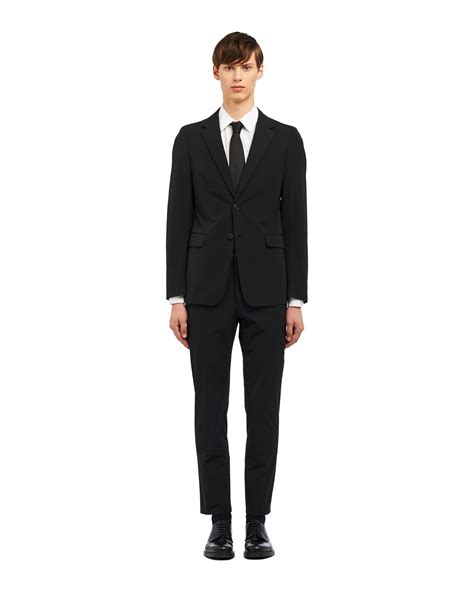 prada technical fabric suit men|Black Technical Fabric Single.